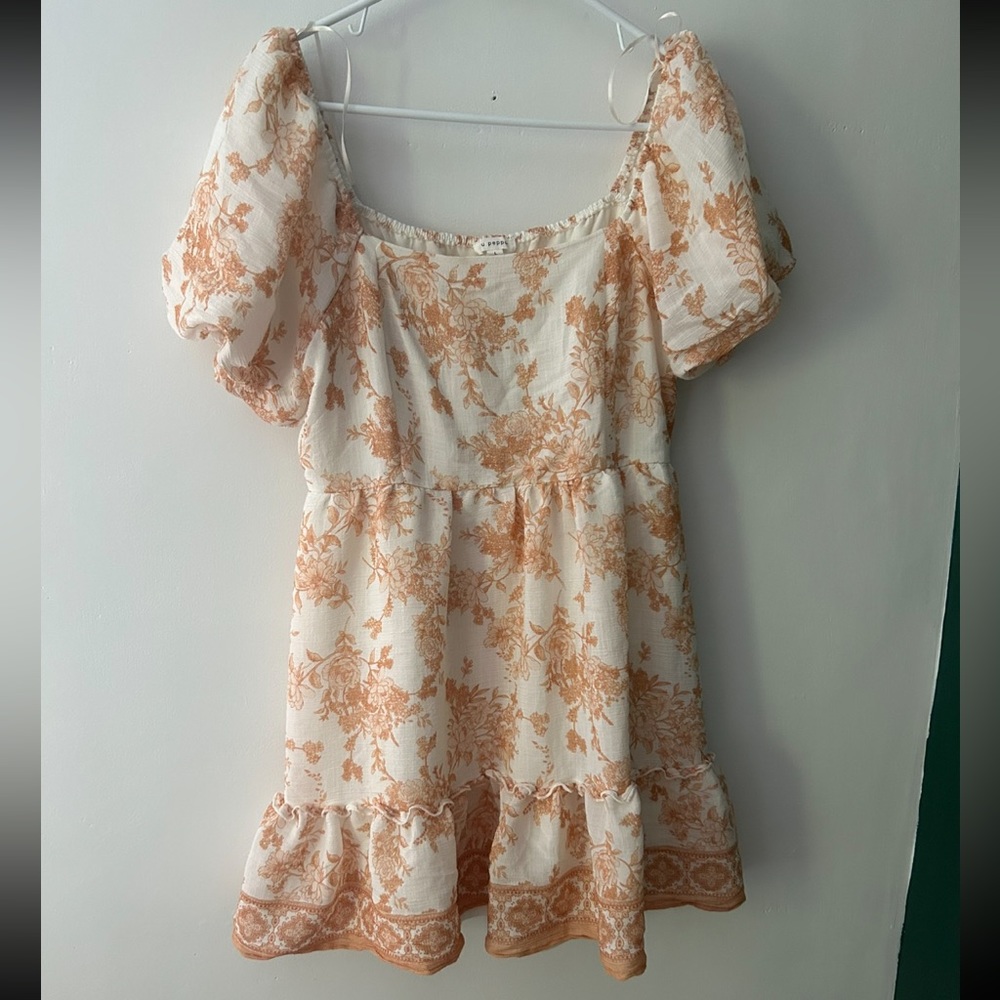 Orange and blue dress